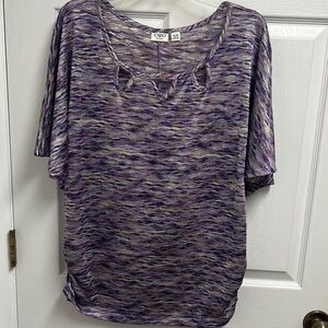 Cato Purple Patterned Women's Top